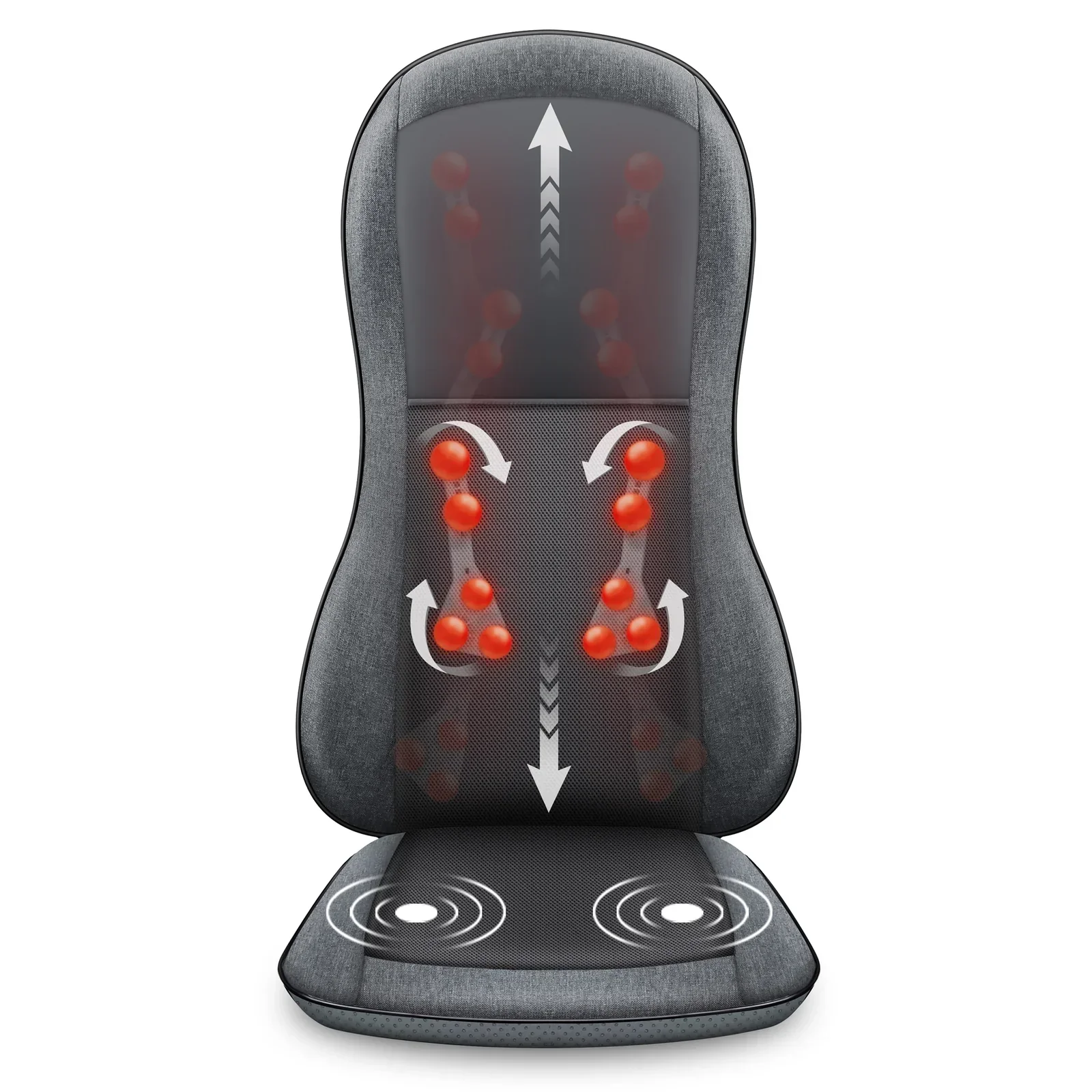 2D/3D SHIATSU MASSAGE CUSHION WITH HEAT