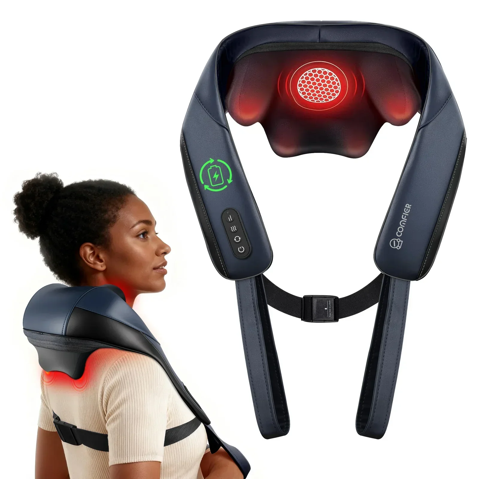 CORDLESS NECK AND SHOULDER MASSAGER WITH GRAPHENE HEATING