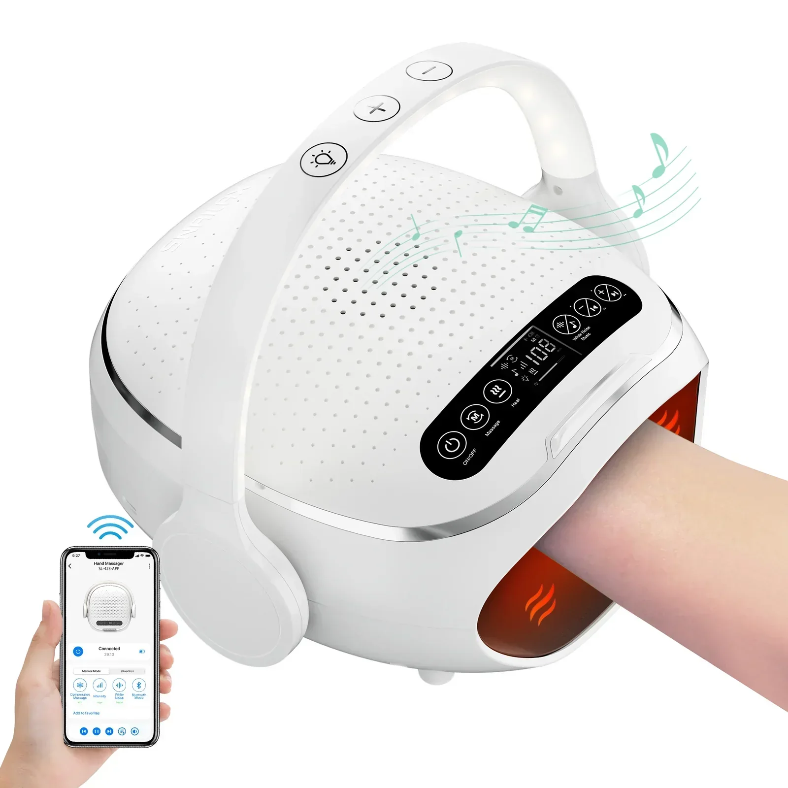 CORDLESS HAND MASSAGER WITH BLUETOOTH SPEAKER